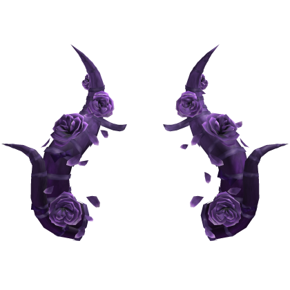 🎃Halloween Gothic Rose Bow Demon Horns Purple Roblox item