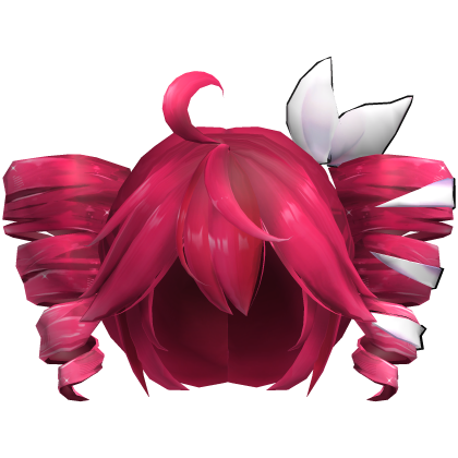 Teto Drills Twintails Hair Anime - Pink Low SynthV Roblox item