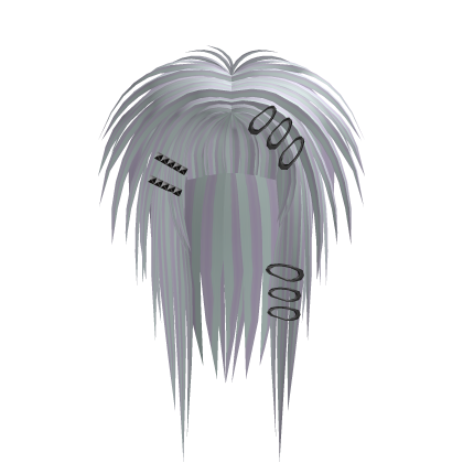 messy long gothic scene emo hair pastel blue purpl Roblox item