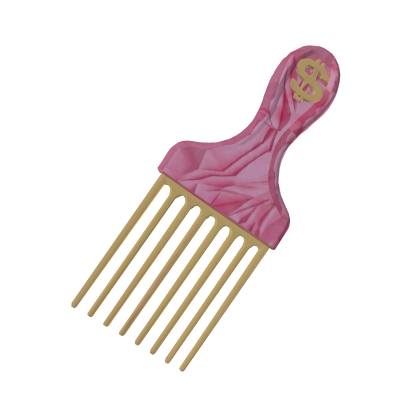 Pink gold oversized hair pick Roblox item