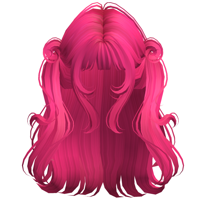 Hot Pink Cute Girly Twirly Pigtails