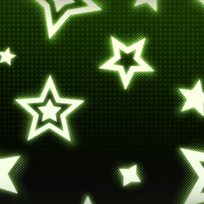 Green Neon Glowing Stars