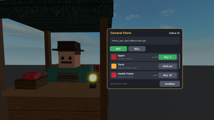 NPC Shopkeeper System Merchant Dialogue Buy Sell preview 4