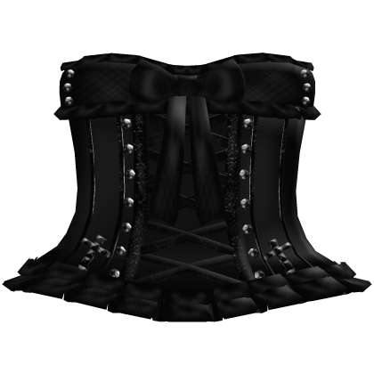 gothic doll laced black studded corset dress thumbnail