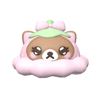 Cute strawberry bear hat Roblox item
