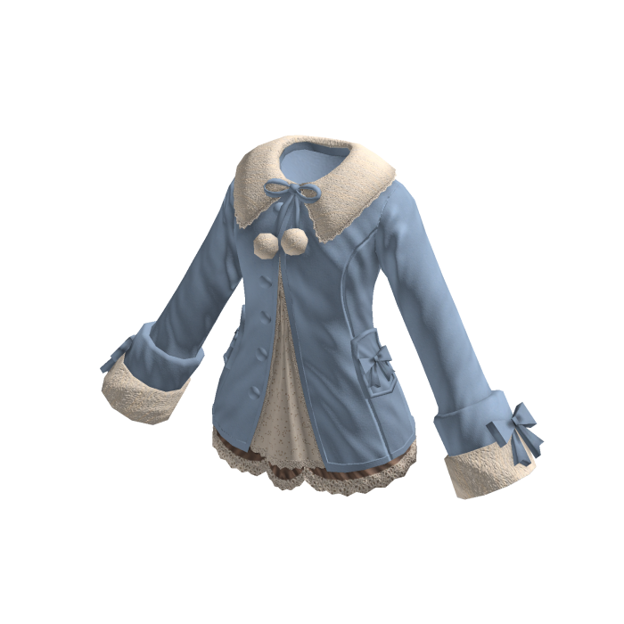 Jacket with Contrast Collar (Blue)