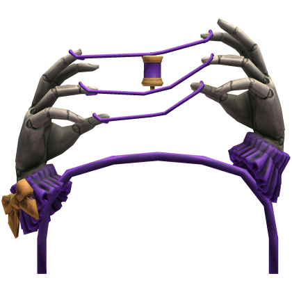 Silver Purple Puppet Hand Headband Roblox item