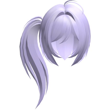 moe emo long fluffy side ponytail purple