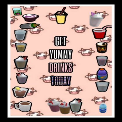 Cute Drinks Poster for Cafe Roblox decal