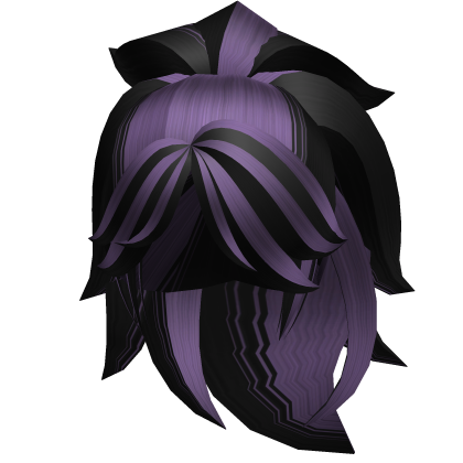 Cyber Hair Edge Ponytail (Black&Purple) Roblox item