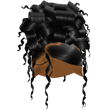 ''Celestial'' Heart swoop curly bun [Black] Roblox item