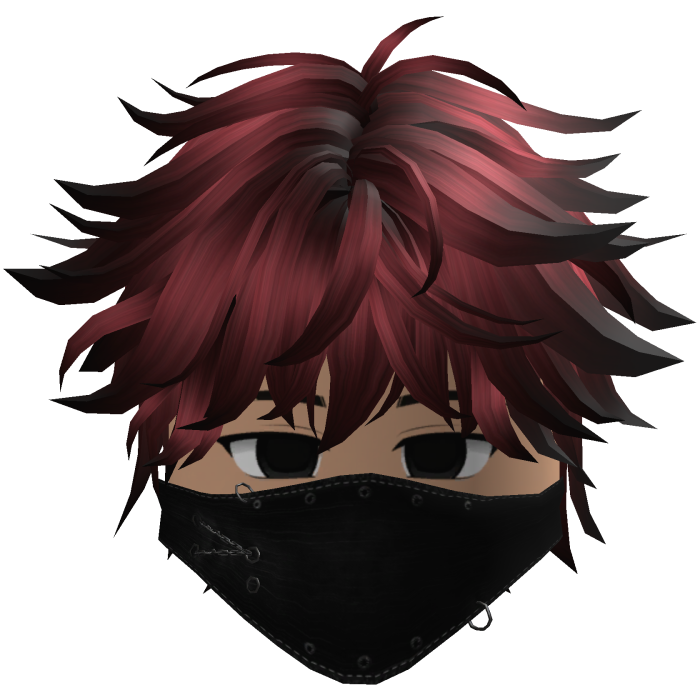 Cute Emo Boy Mask Black Y2K emo ( red dark )