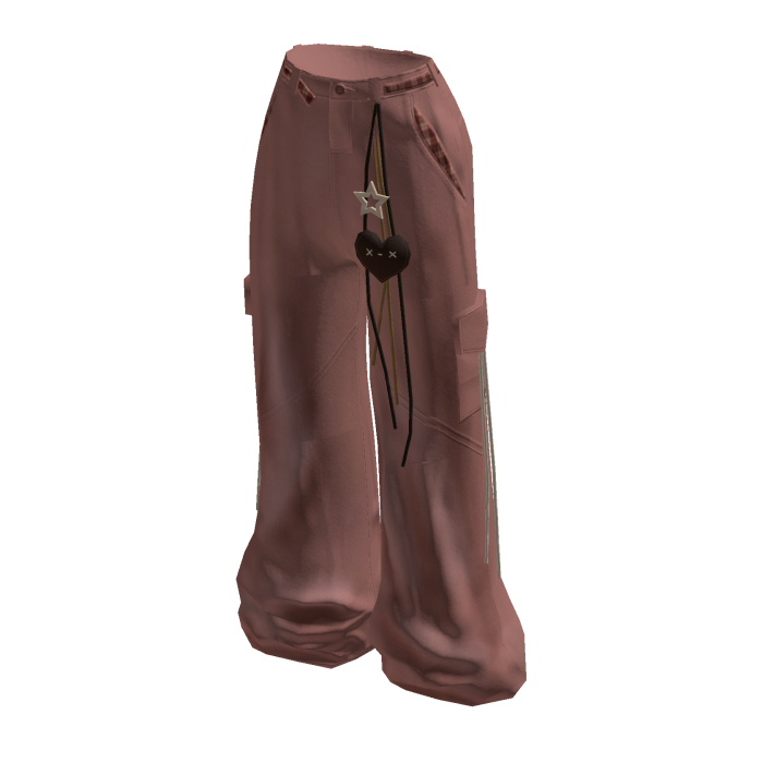 Fairy Grunge Wide Leg Pants w/ Charms (Pink)