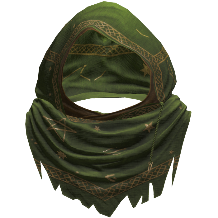 Green Sorcerer Distressed Rune Hood