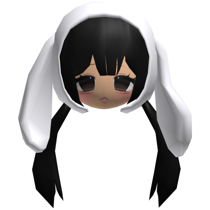 Low Poly Cute Moe Bunny Hood Pigtails Combo