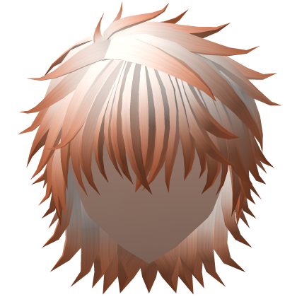 Halloween Fluffy Messy Anime Hair (White Orange) Roblox item