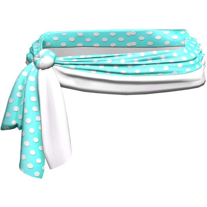 Turqoise White Polkadot Waist Sarong 2000s 