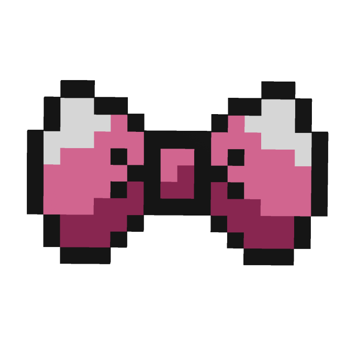 Pink Pixel Bow tie Hair Clip