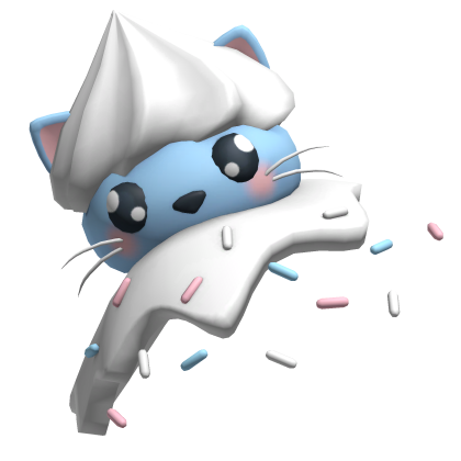 kawii blue ice cream sprinkles cat
