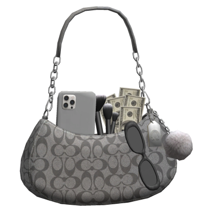 Rich Grey Baddie Designer Purse Roblox item