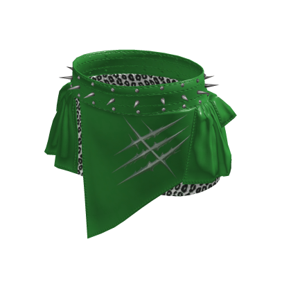 Punk Leopard Studded Mini Skirt Green[MAX]