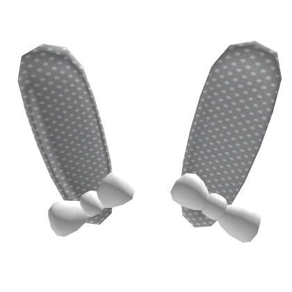 polka dot bunny ears grey and white