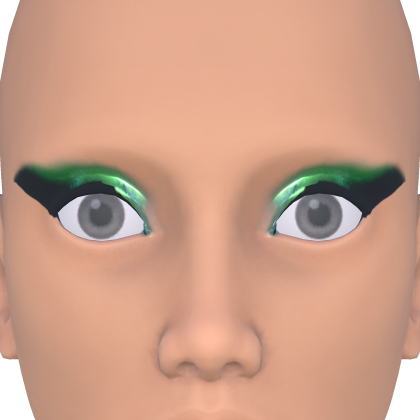 Bold Eyeliner with Green Eyeshadow