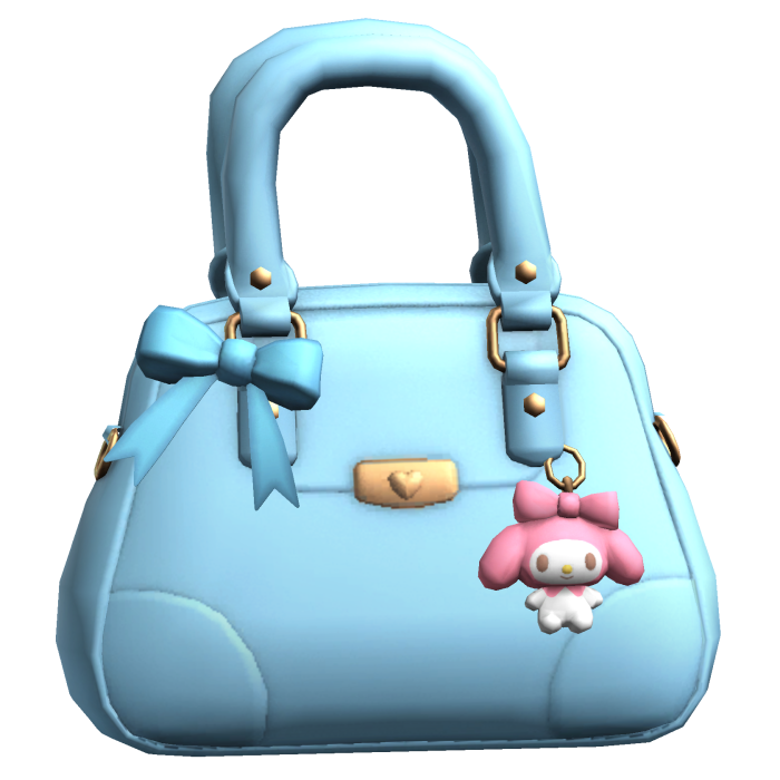 Cute Bow Purse w Kawaii Plushie Blue