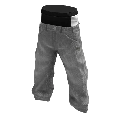 Light Gray Y2K Baggy Jeans with Black Shorts | Roblox Item - Rolimon's