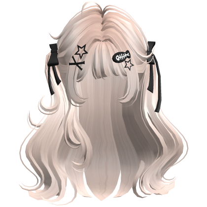 ♡ Cute Girl Pigtails w/ Hairclips & Bows (Beige) Roblox item