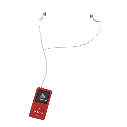 Red MP3 Player w/ Earbuds thumbnail