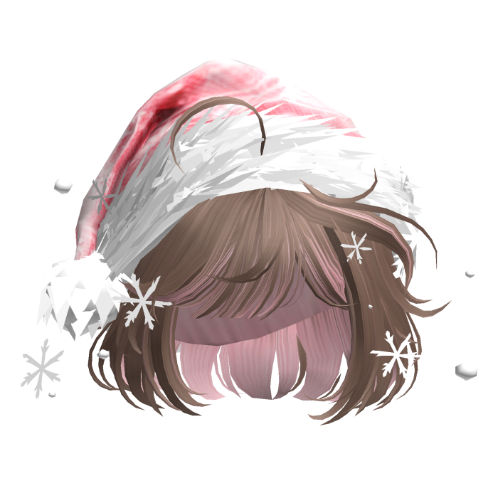 Christmas Cute Hair w/Santa Hat (Milktea&Pink)