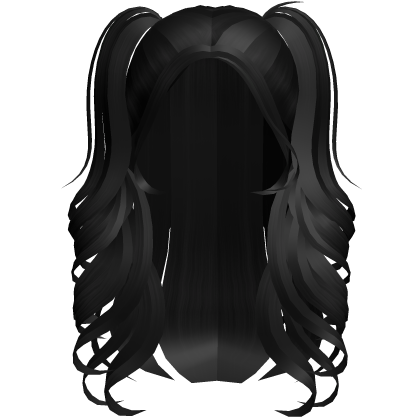 Y2K Black Pigtails Flowy Swirls Twintails Roblox item