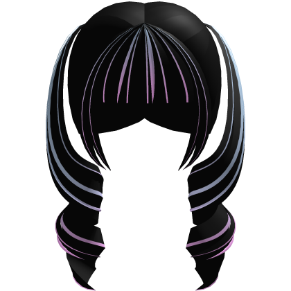 black w/ pastel streaks sweet curly twintails Roblox item