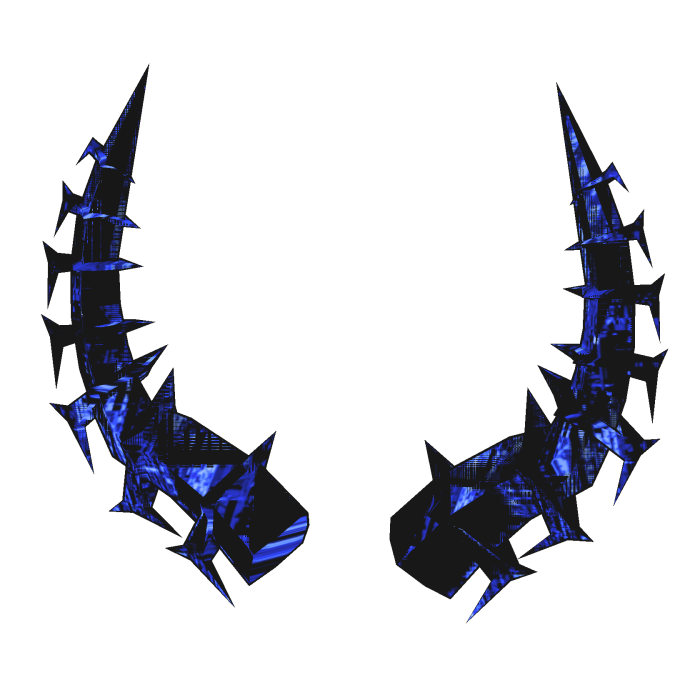 [ANIMATED] Blue Glitch Spiked Horns