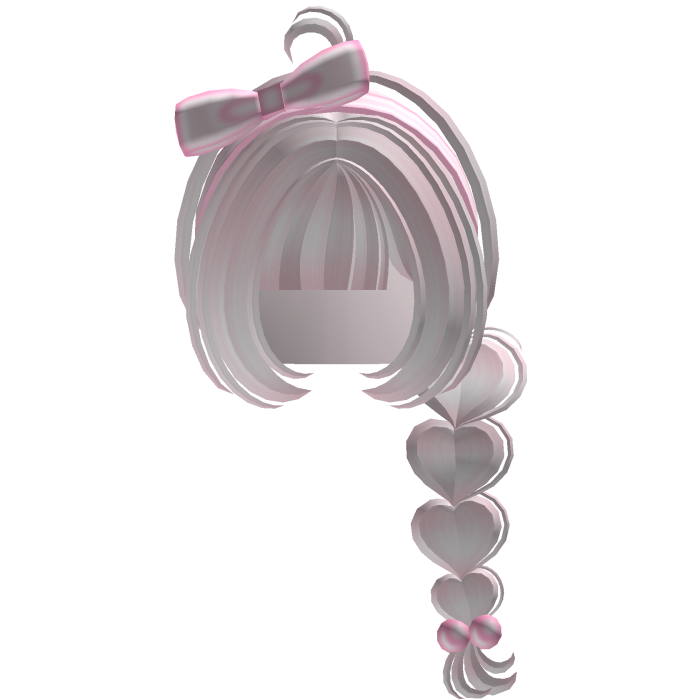 pink single heart pigtail with pink bow