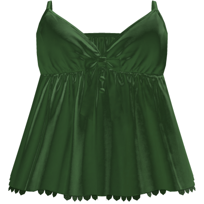 Green Satin Bow Top