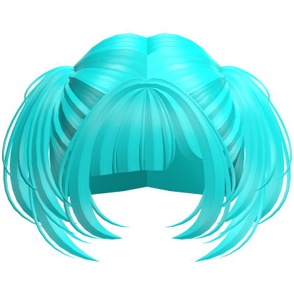 Cute Short Small Kawaii Side Pigtails (Turquoise)