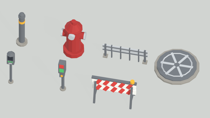 Low Poly Traffic Road Signs Street Props x12 preview 2