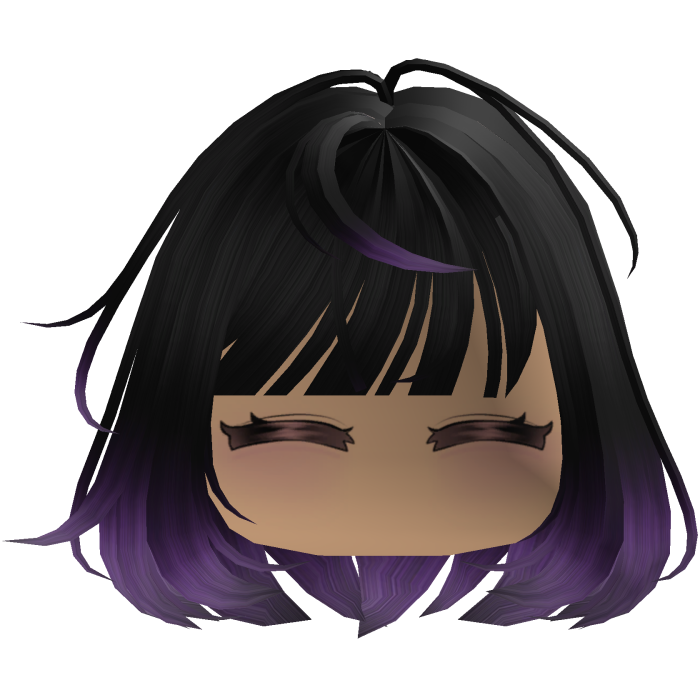 Cute emo y2k hair fluffy (black pink)