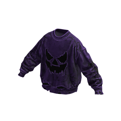 Halloween Pumpkin Face Sweater (Purple)