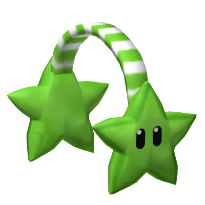 [NEW 🚨] Green Super Cute Star Face Earmuffs Roblox item