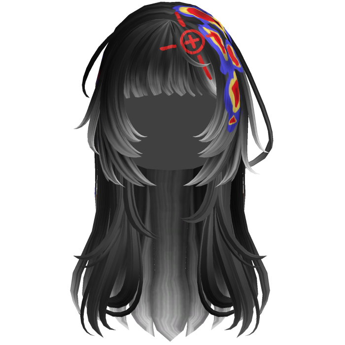 Black Heatwave Crosshair Punk Flowy Girl Hair