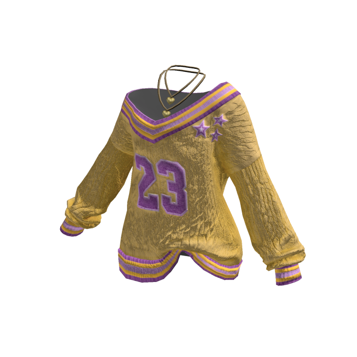 Y2K Varsity Jersey Sweater (Yellow)
