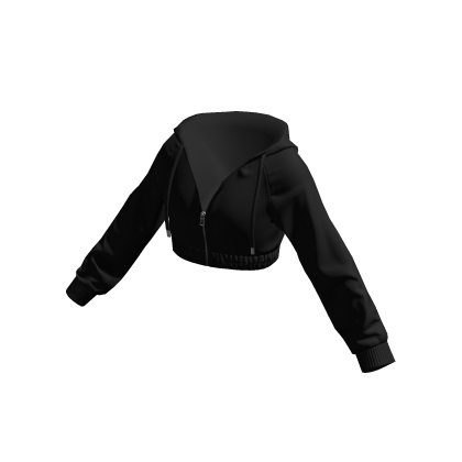 Cropped Track Hoodie Black