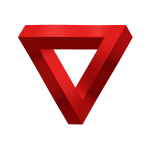 3D Red Impossible Triangle