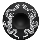 Black & White Twin Snakes Wide Brim Hat