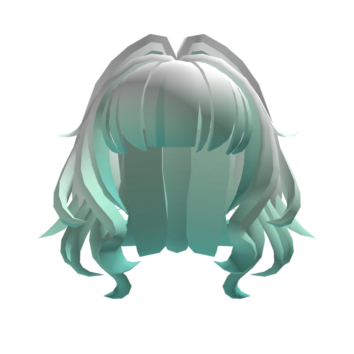 White Teal cute fluffy hair