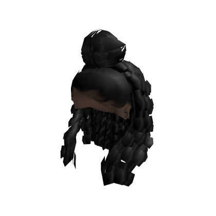 Curly Half Up Bun [Black] Roblox item