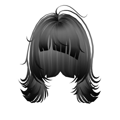 White and Dark Emo WolfCut and Messy Short Hair Roblox item